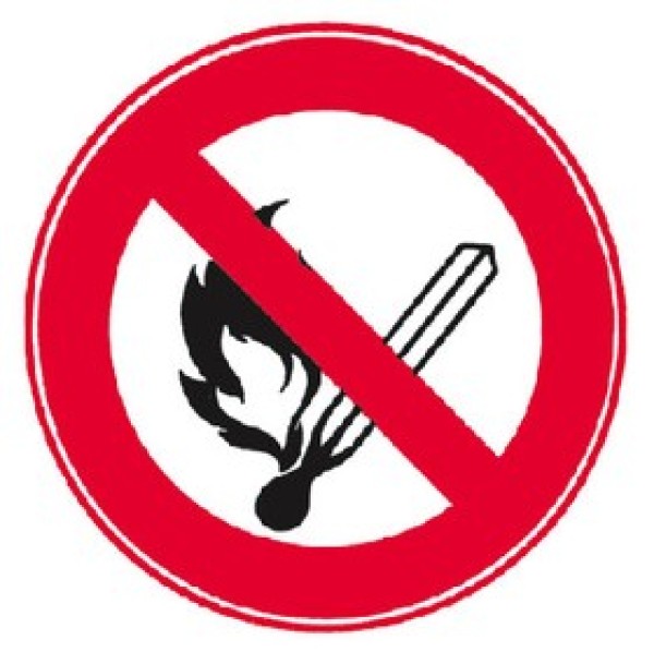 Verbotsschild 300 mm Aluminium - Offenes Feuer verboten
