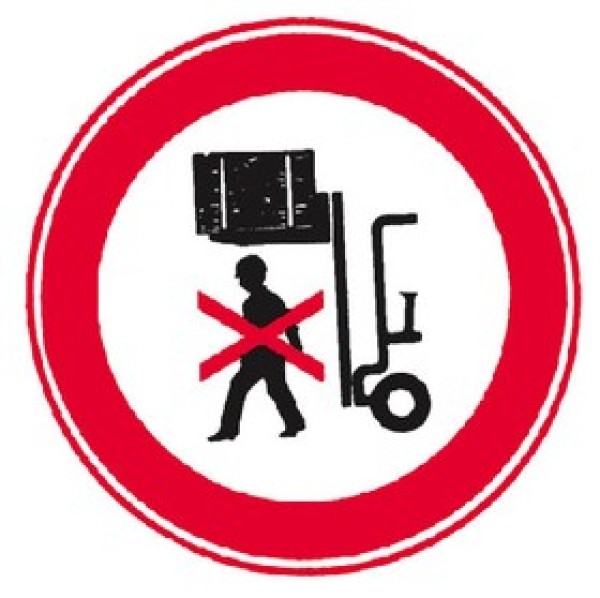 Verbotsschild 200 mm, selbstklebend: Nicht unter Last treten