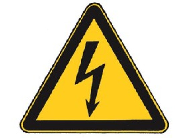 Selbstklebendes Warnschild Elektrizitaet 50 mm Folie