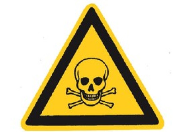 Warnschild aus Aluminium 200 mm – Giftige Stoffe Warnung