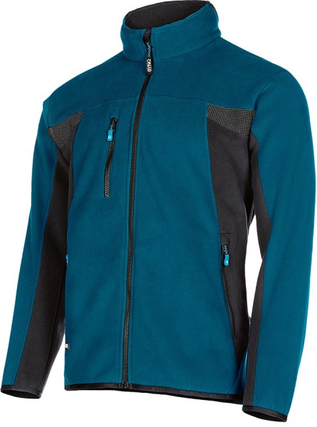 SYNQ Outkick Fleecejacke petrolblau, recyceltes Polyester, reflektierend