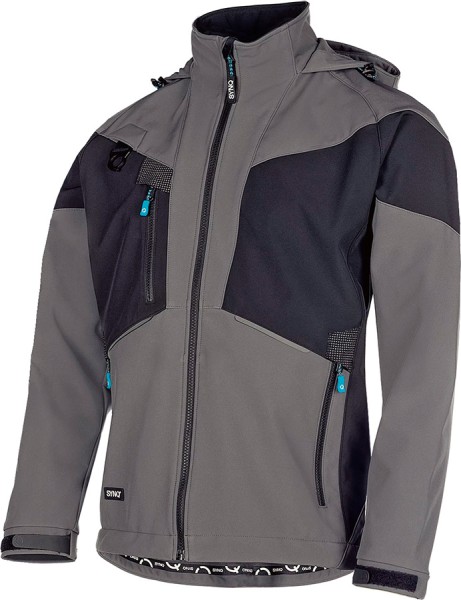 SYNQ Stunter Softshelljacke aus recyceltem Material, anthrazit/schwarz