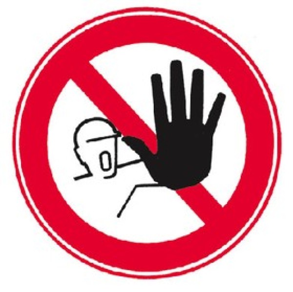 Selbstklebendes Warnschild Zutritt verboten, Durchmesser 100 mm
